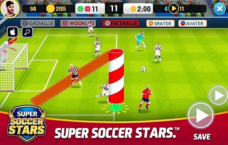 Super Soccer Stars Gameplay Super Soccer Stars game screenshot showing gameplay